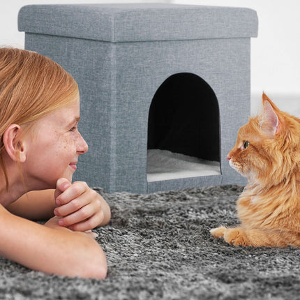 Collapsible cat pit light grey