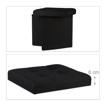 Scaun pliabil cu depozitare din material de in
