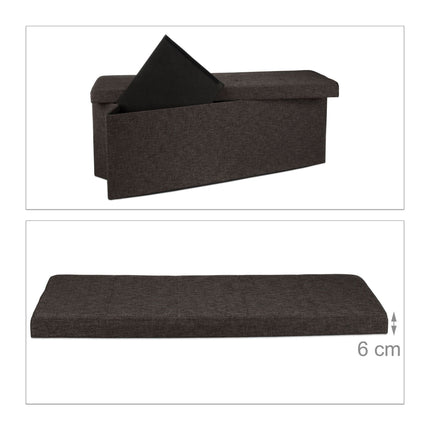 Collapsible storage bench linen fabric