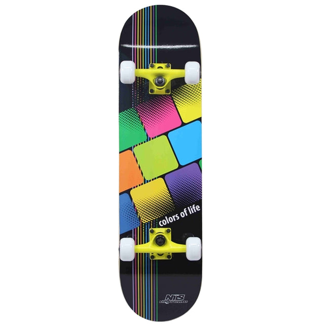 Skateboard colorat, punte durabilă, lățime de 8 inchi