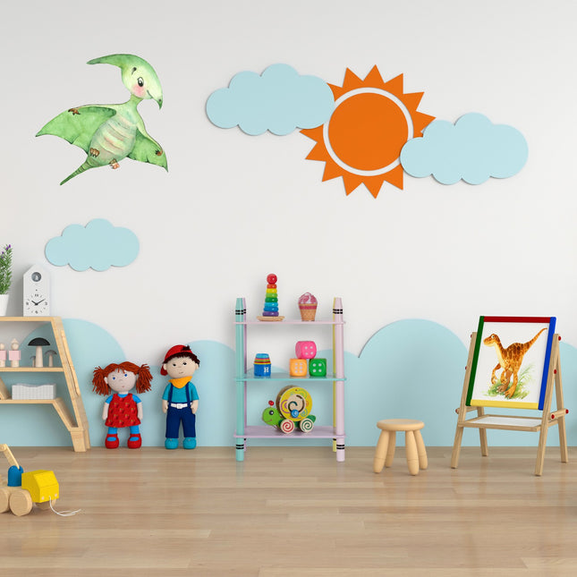 Raft colorat pentru copii cu 3 rafturi