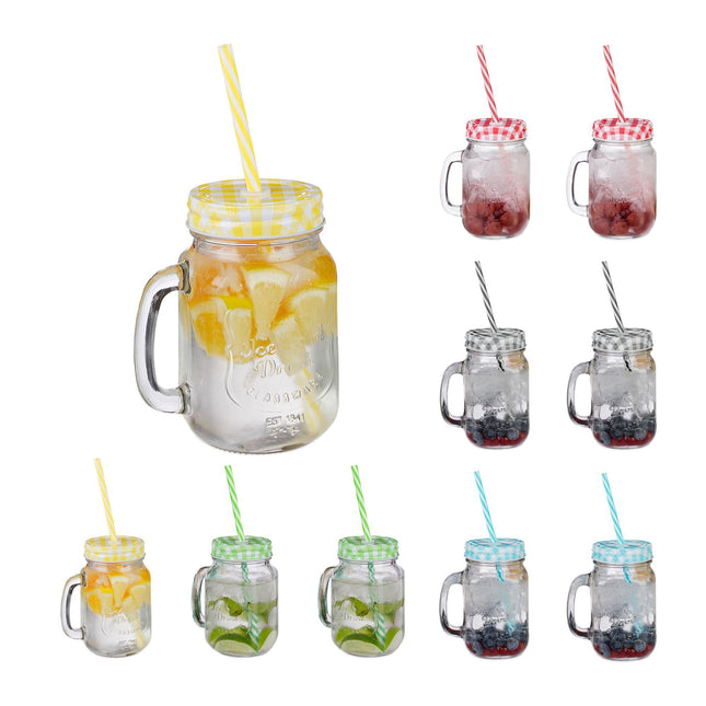 Set de 10 pahare colorate cu capac