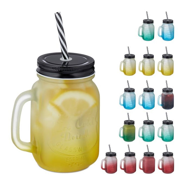 Set de 16 pahare colorate cu capac