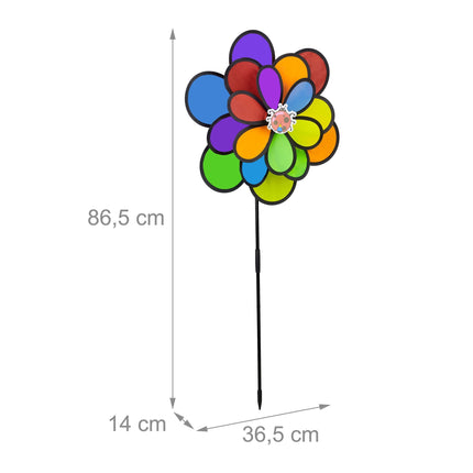 Rotitor de vânt cu flori colorate