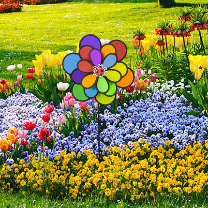 Rotitor de vânt cu flori colorate