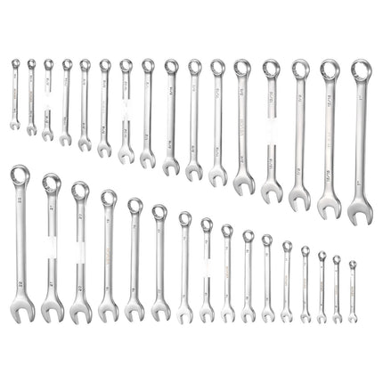 Combination Wrench Set, 32-Piece SAE Metric, 12-Point