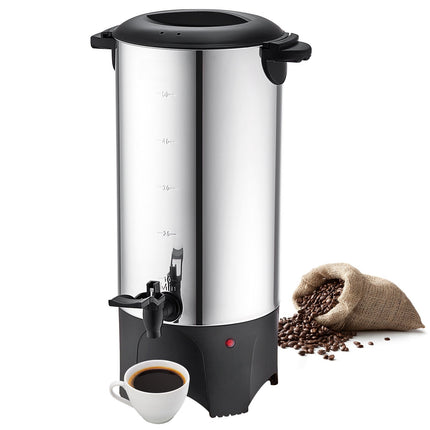 Commercial Coffee Urn, 50-Cup 7.4L Stainless Steel