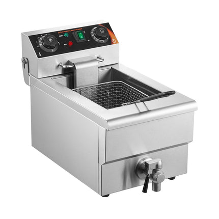 Commercial Deep Fryer 3000W, 11.6 Qt Tank, Stainless Steel, Adjustable Timer