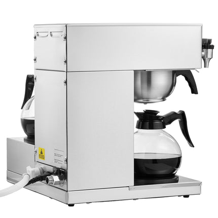 Commercial Drip Coffee Maker, 12 Cups, 3 Glass Carafes, 3 Warming Plates