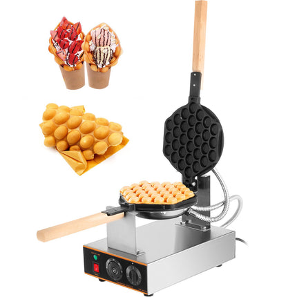 Commercial Egg Waffle Maker, 220V 1400W, 180 Swivel