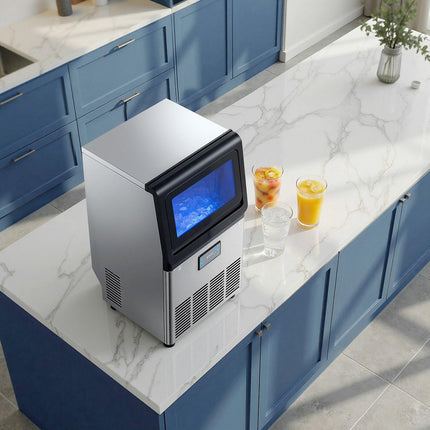 Commercial Ice Maker 36 kg Day, 6 kg Bin, Self-Cleaning