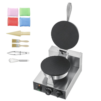 Commercial Waffle Cone Maker 1230W, Temp Timer Control