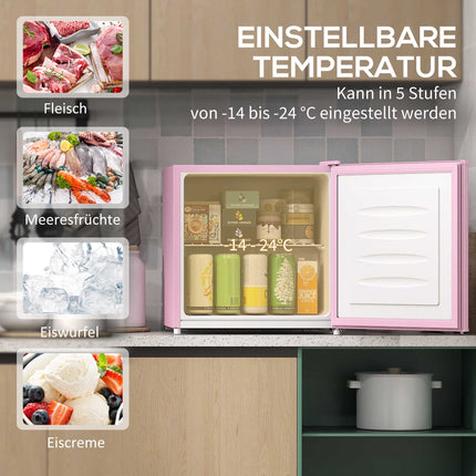 Congelator compact de 35 l cu ușă reversibilă, roz