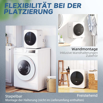 Uscător de rufe compact cu încărcare frontală, 4 kg, cu tambur din oțel inoxidabil, 800 W