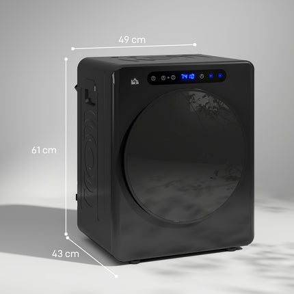 Uscător de rufe compact, capacitate 4 kg, 6 programe, negru