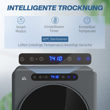 Uscător de rufe compact, capacitate 4 kg, 6 programe, control tactil