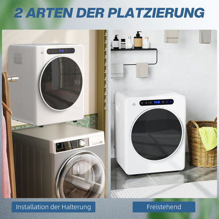 Uscător de rufe compact, capacitate 4 kg, control tactil, alb