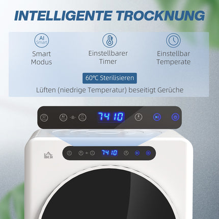 Uscător de rufe compact, capacitate 4 kg, control tactil, alb