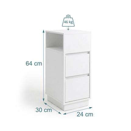 Set noptieră compactă din MDF cu sertare, 64x24x30 cm