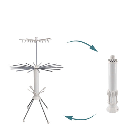 Ușor de rufe rotativ compact cu 16 tije extensibile
