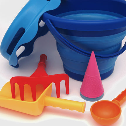 Compactoys Găleată de plajă cu nisip Jucării 7 în 1, Albastră