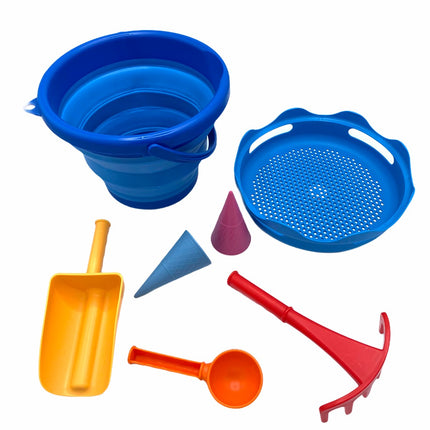 Compactoys Găleată de plajă cu nisip Jucării 7 în 1, Albastră