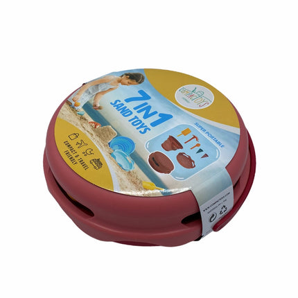 Compactoys Găleată de plajă cu nisip Jucării 7 în 1, Roșie