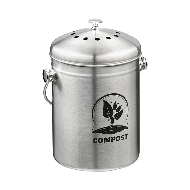 Coș de compost, 5L din oțel inoxidabil cu filtru