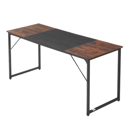 Computer Desk 160 x 60 cm, Metal Frame, Rustic Brown