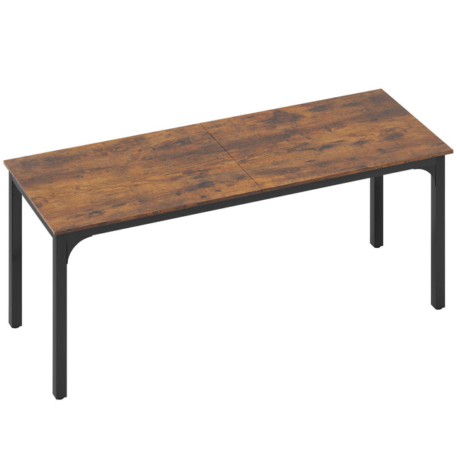 Birou de calculator 200 x 60 cm, stil industrial rustic maro, cadru din oțel