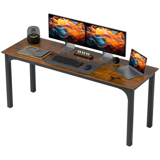 Birou pentru computer, maro rustic, design spațios, PAL