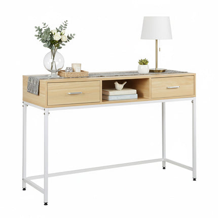 Masă consolă cu 2 sertare și raft - Stil scandinav