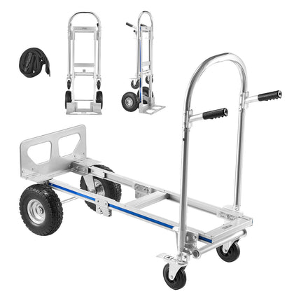 Convertible 2-in-1 Hand Truck Dolly, 1000 lb Capacity
