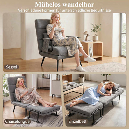 Fotoliu extensibil convertibil 3 în 1 cu spătar reglabil