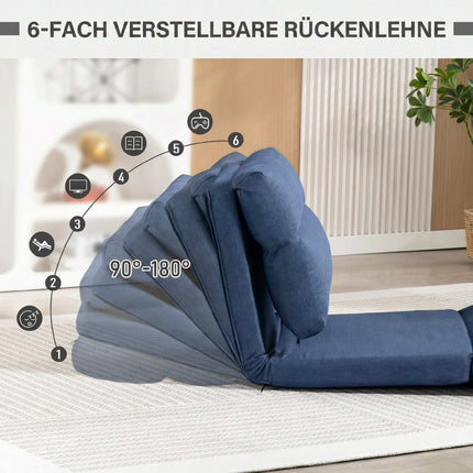 Fotoliu extensibil convertibil, spătar reglabil, albastru închis