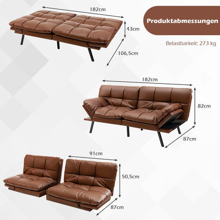 Canapea extensibilă futon convertibilă cu spătar reglabil