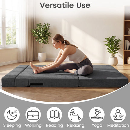Canapea extensibilă convertibilă, 3 în 1, chenilă, 2 perne, gri