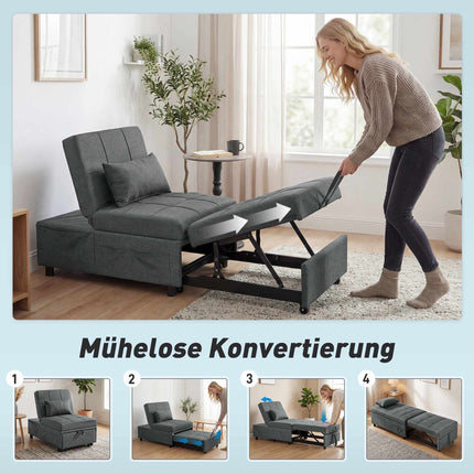 Canapea extensibilă convertibilă cu spătar și pernă reglabile