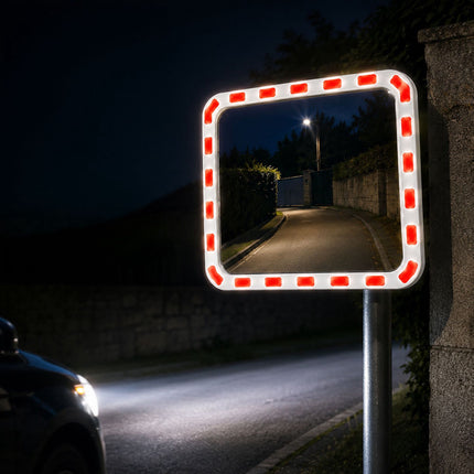 Oglindă convexă pentru trafic 40x60 cm – Incasabilă, rezistentă la intemperii