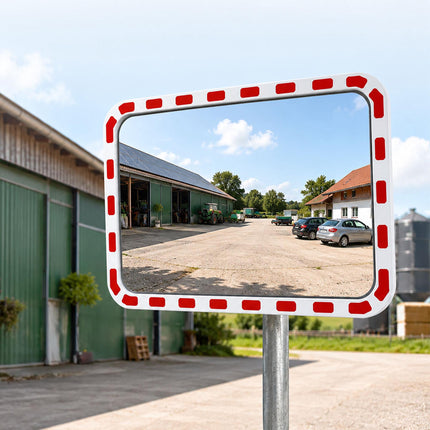 Oglindă convexă pentru trafic 40x60 cm – Incasabilă, rezistentă la intemperii