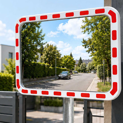 Oglindă convexă pentru trafic 40x60 cm – Incasabilă, rezistentă la intemperii