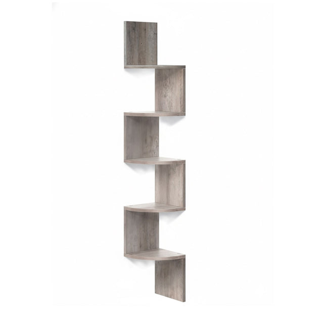 Raft de colț pentru perete, 5 niveluri, design zigzag