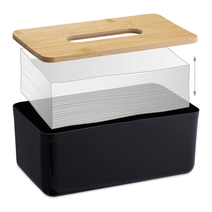 Cutie cosmetica pentru servetele de hartie cu capac din lemn