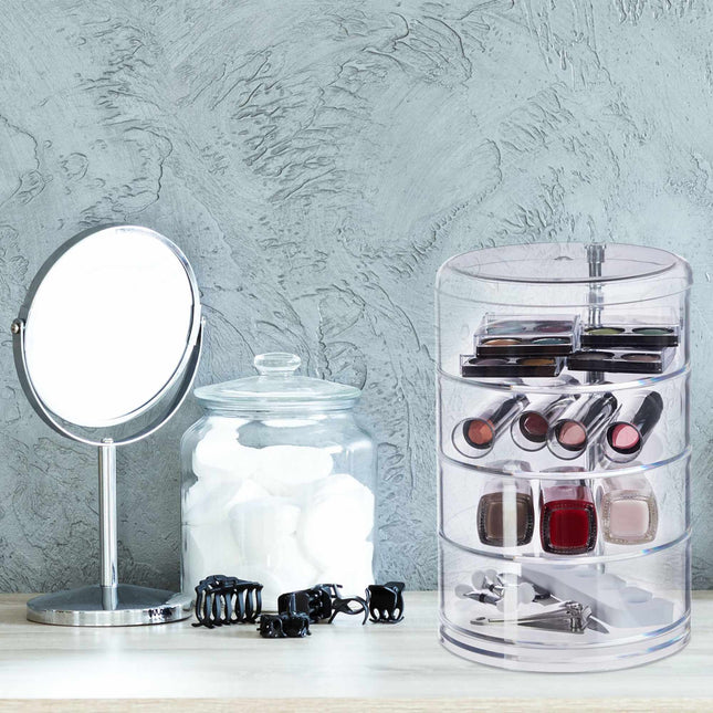 Suport cosmetic cu compartiment rotativ