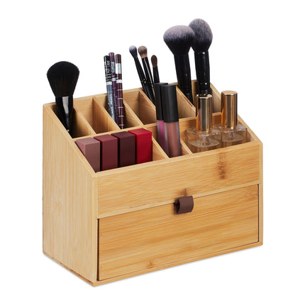 Organizator de cosmetice cu 9 compartimente și sertar