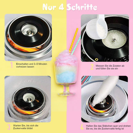 Cotton Candy Maker - Red, Easy Cleaning, Portable Design