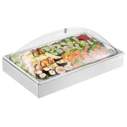 Countertop Condiment Server, 1/1 Pan, Lid, 3 Ice Trays
