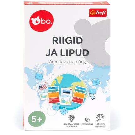 Joc de masă educațional pentru țări și steaguri în limba estonă