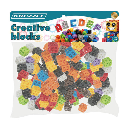 Blocuri de construcție 3D creative, 160 buc, plastic ABS