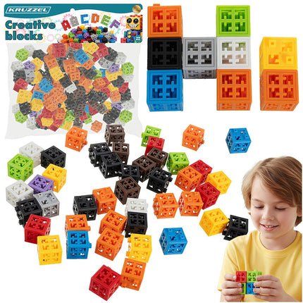 Blocuri de construcție 3D creative, 160 buc, plastic ABS